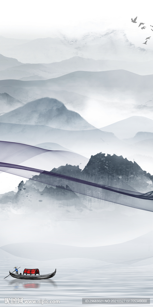 爆款玄关画意境画 tif分层