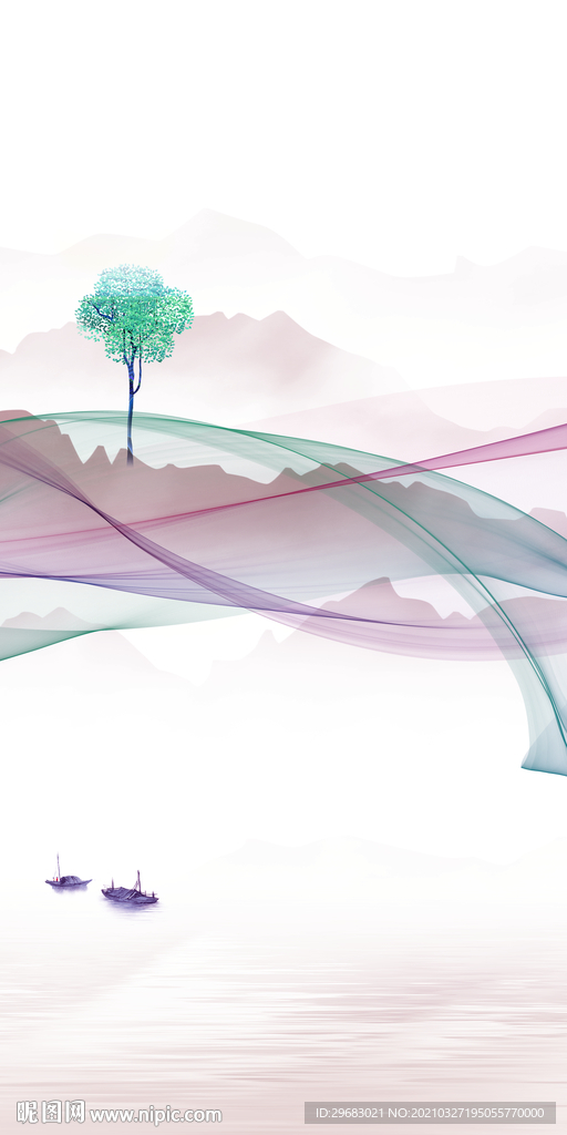 高档玄关画意境画 tif分层