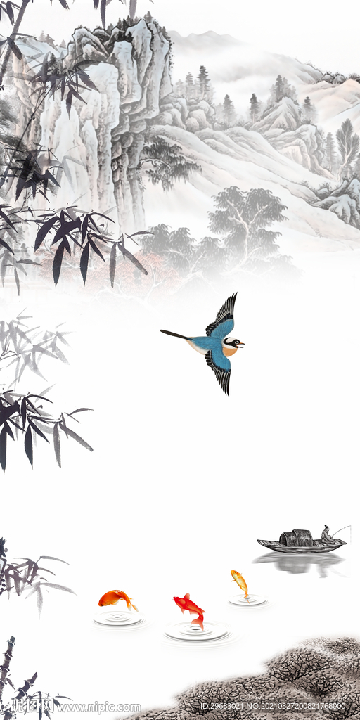 高清 玄关画风景画 TIF分层