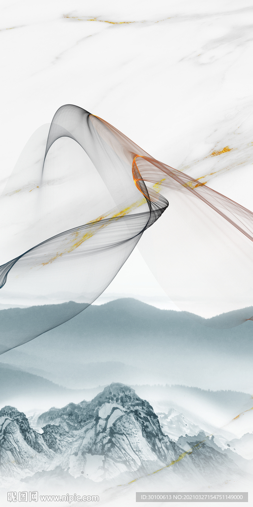 高端新品山水玄关 tif分层