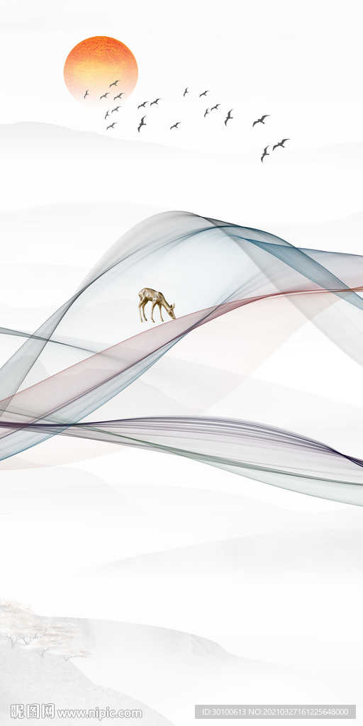 新款 新品山水玄关 tif分层