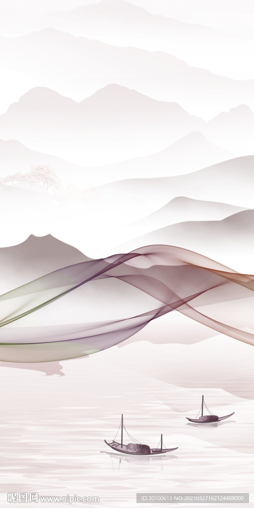 高清 新品山水玄关 tif分层