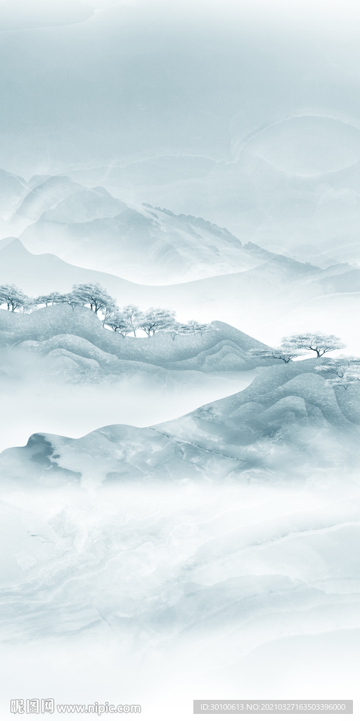 中式新品山水玄关 tif分层