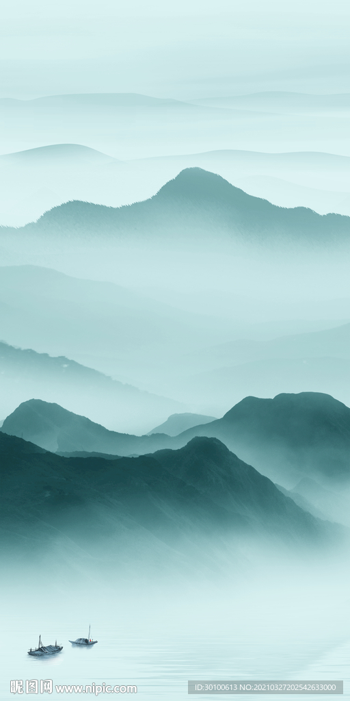 新品山水玄关框画 tif分层