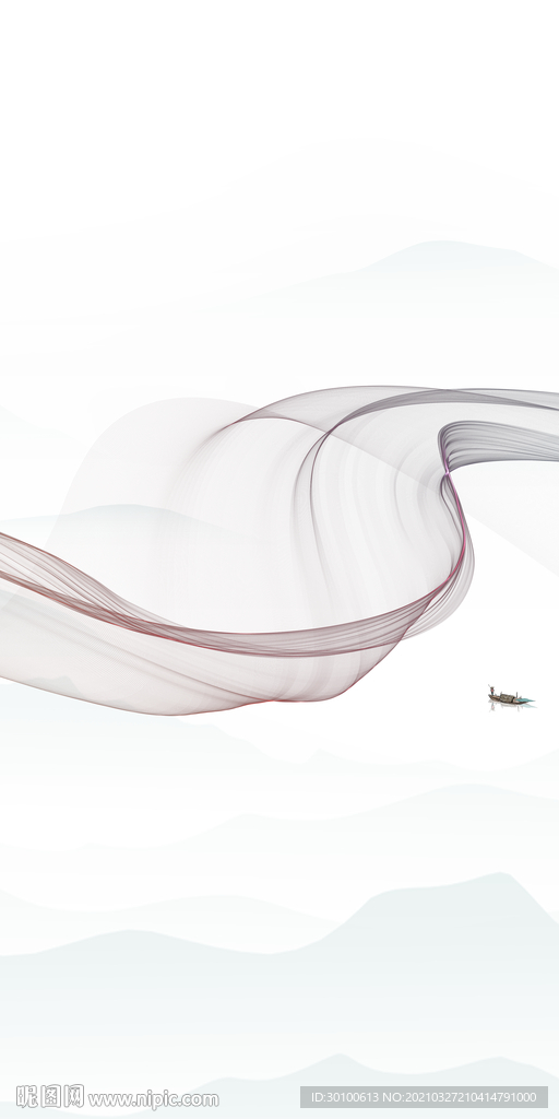 简约山水玄关框画 tif分层