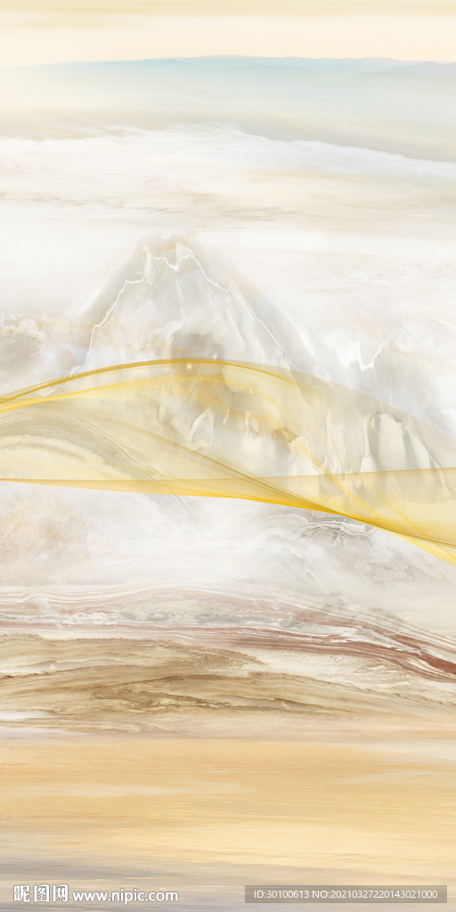 石纹 山水玄关框画 tif分层