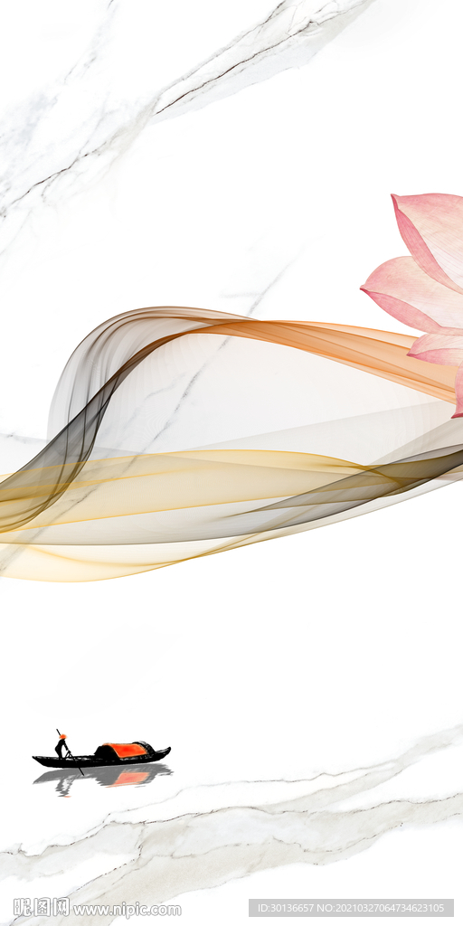 小船现代玄关山水 TIF分层