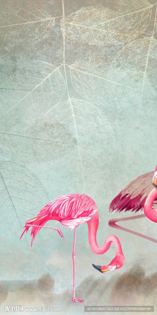 火烈鸟大气新无框画 TIF分层