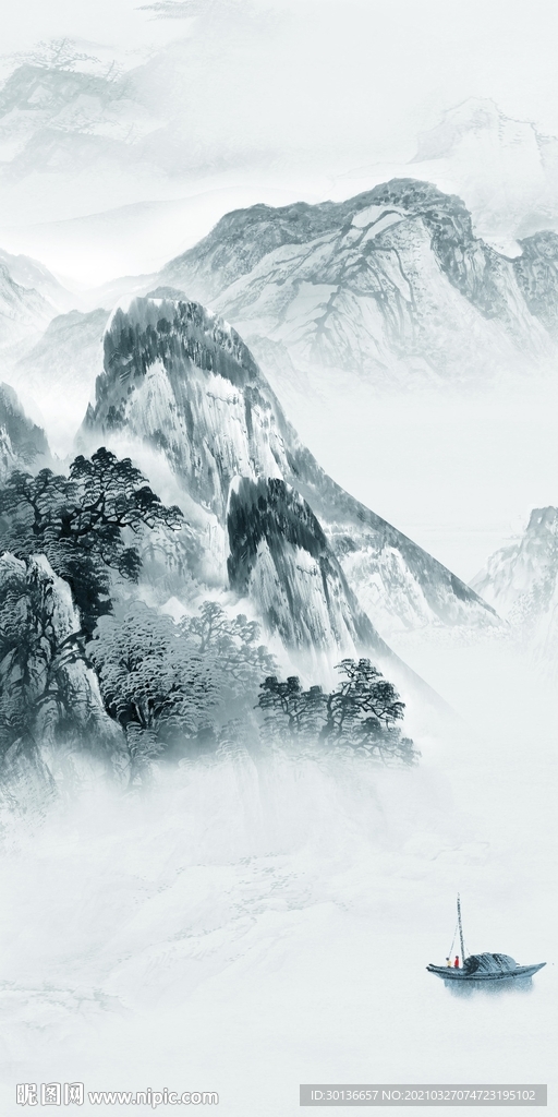 最新 风景玄关山水 TIF分层