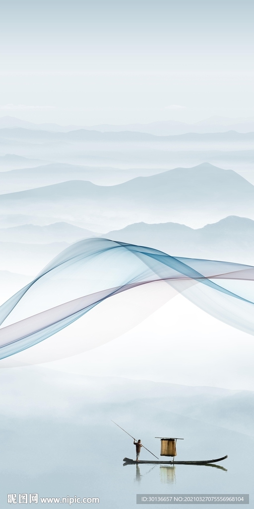 别墅风景玄关山水 TIF分层