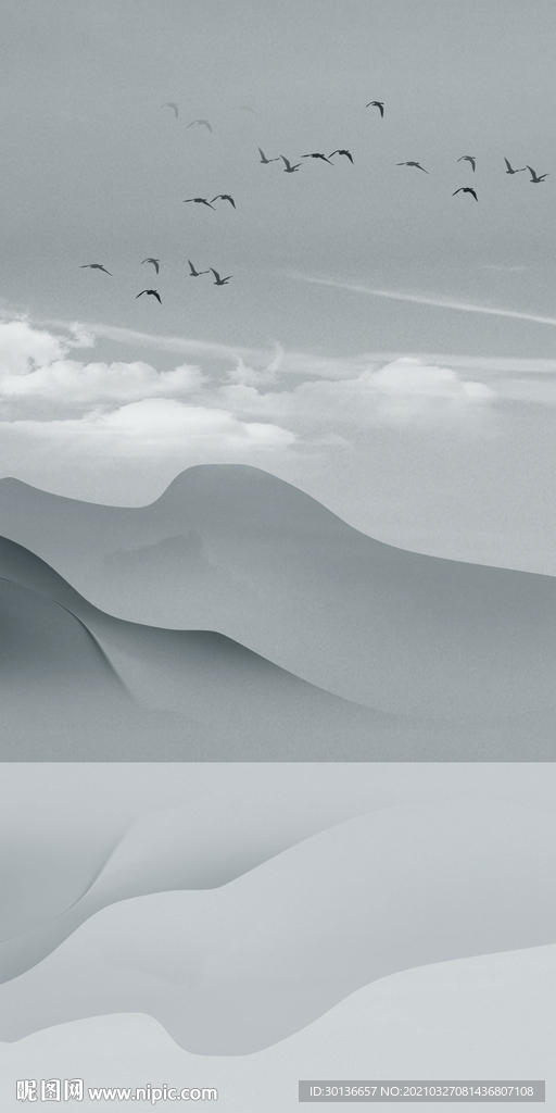 中式现代玄关山水 TIF分层