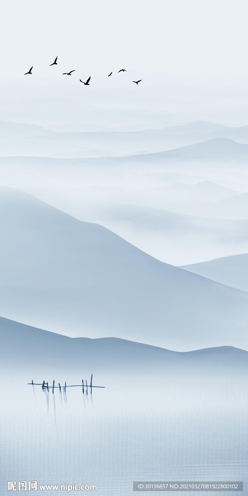 中式风景玄关山水 TIF分层