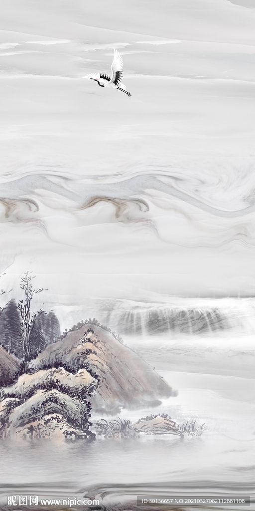 高档风景玄关山水 TIF分层