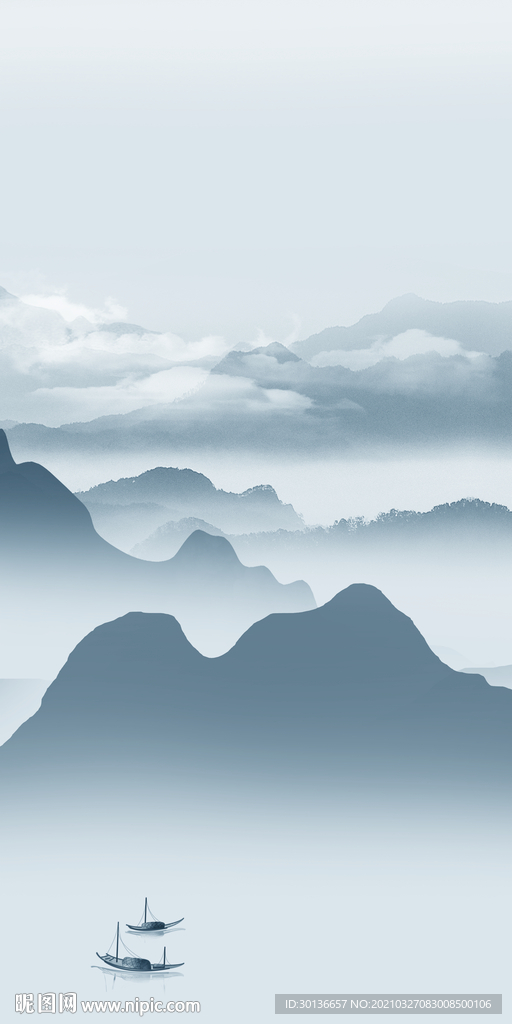 大气现代玄关山水 TIF分层