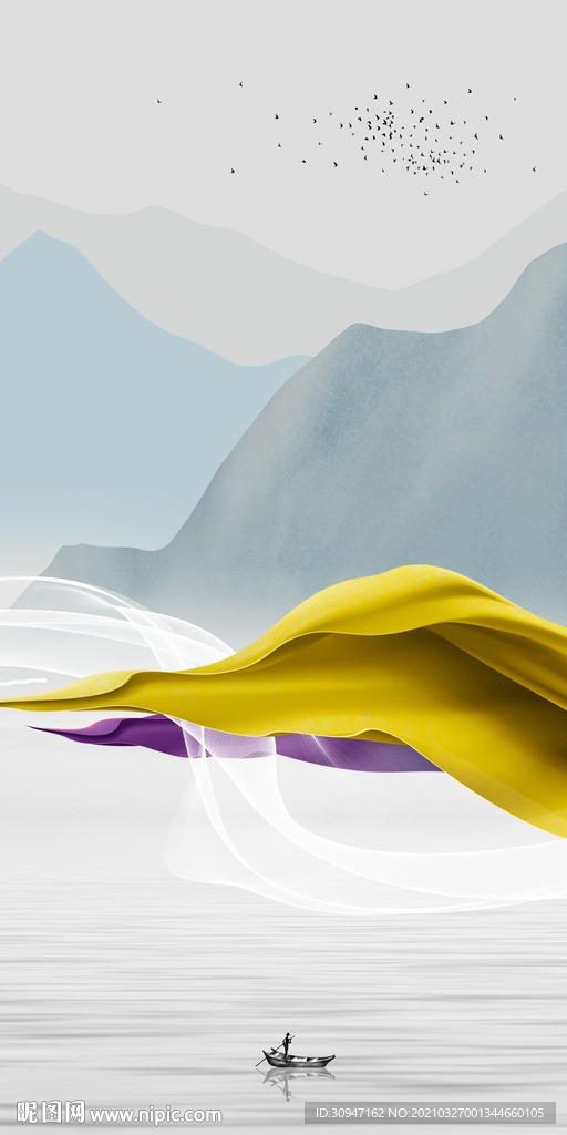 高端大气玄关画