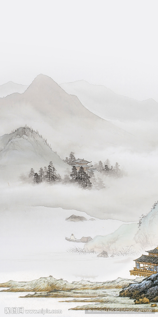 高清爆款山水画玄关