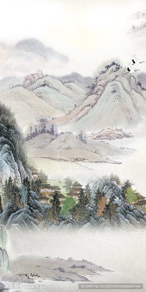 国画最新玄关画 TIF分层