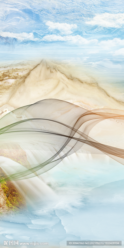 石纹最新玄关画 TIF分层