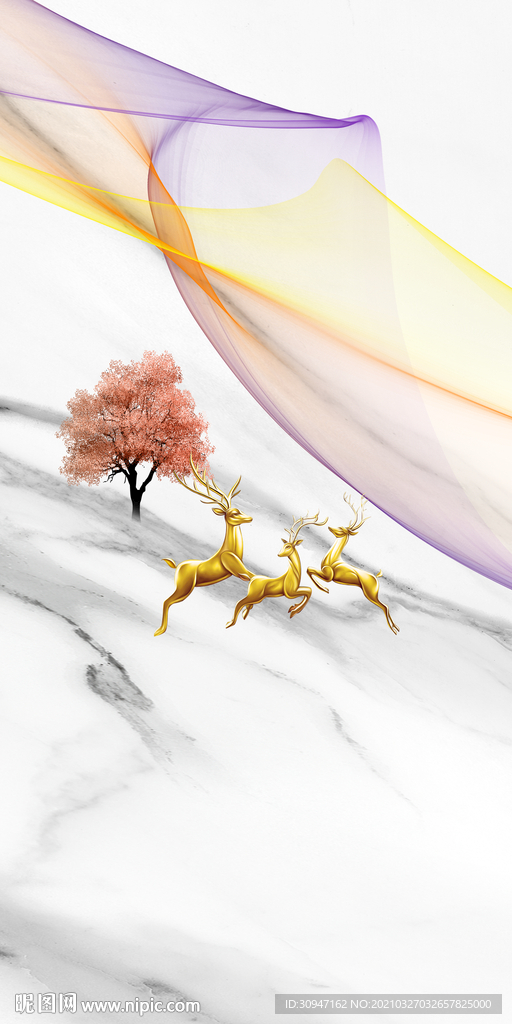 高清 新高档玄关画 TIF分层