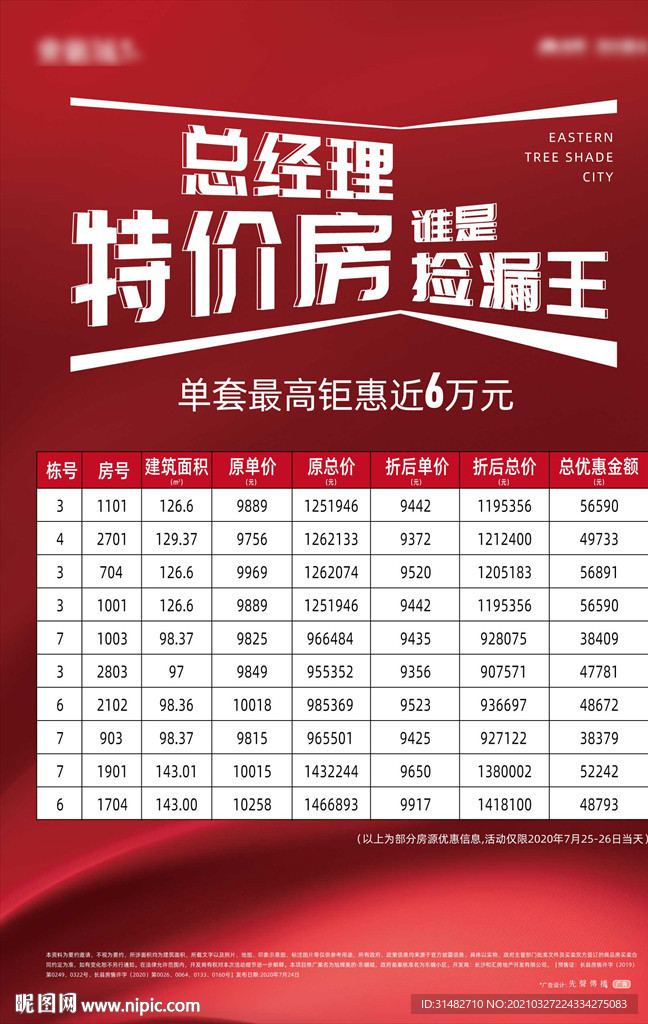 房地产特价房促销展板