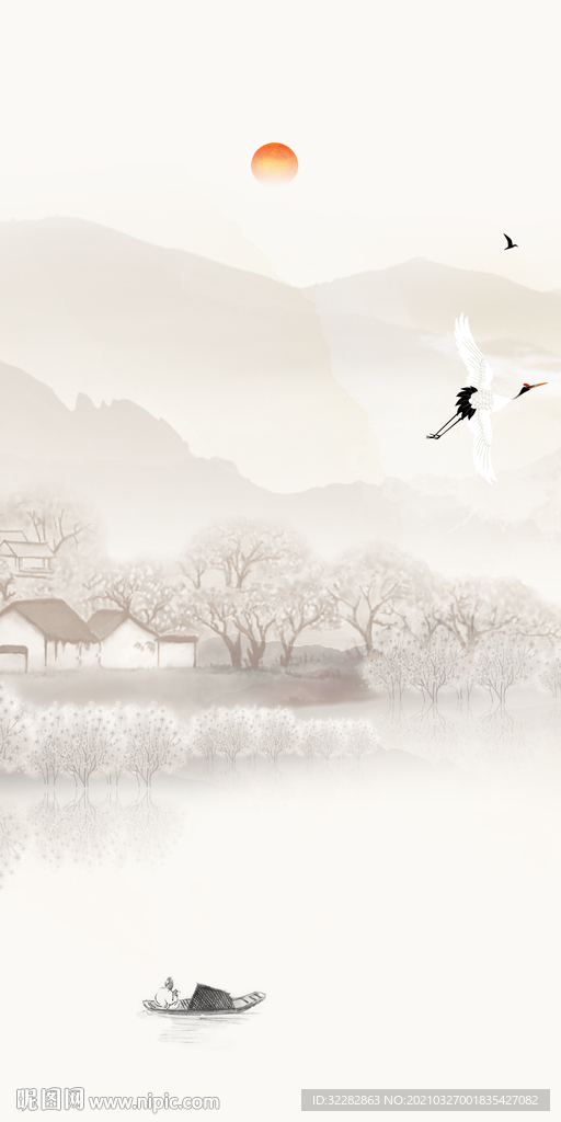 高端大气玄关新画