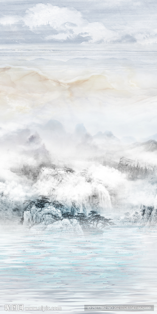 石纹 玄关山水背景 TIF分层