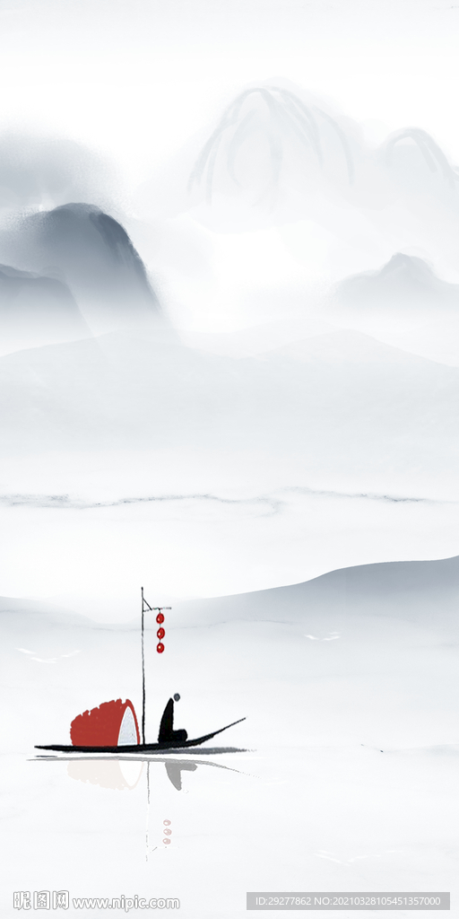 中式 意境山水新画 TIF分层