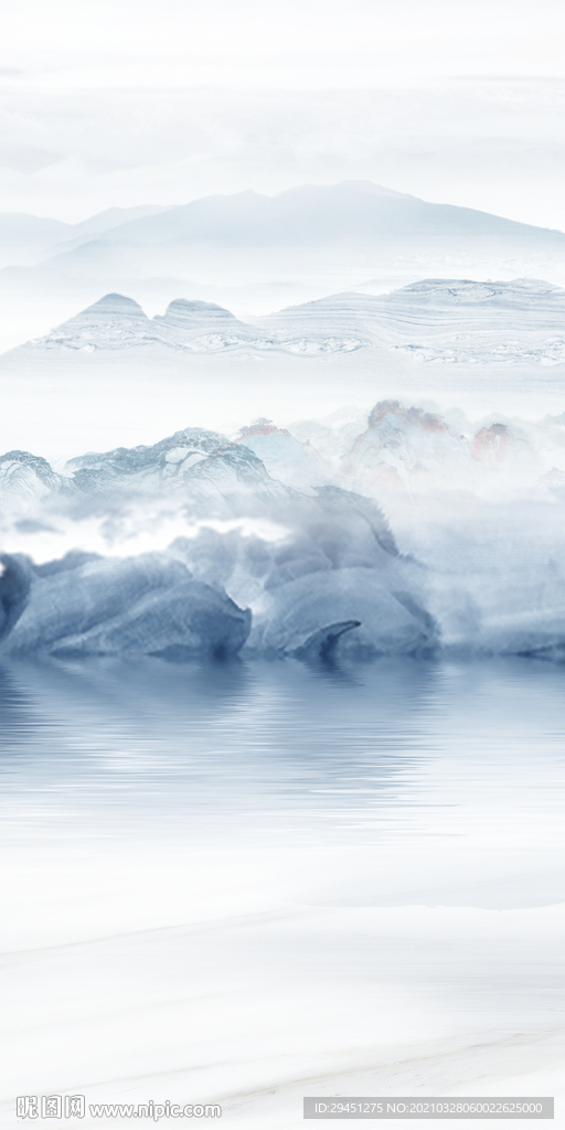 新中式玄关风景山水 TIF分层