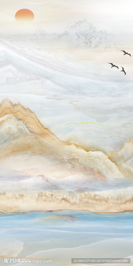 石纹轻奢新玄关画 TIF分层