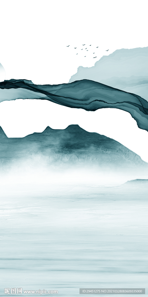 新中式玄关意境山水 TIF分层