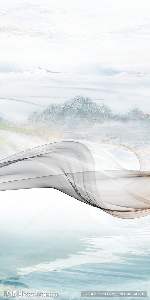 高清玄关意境山水 TIF分层