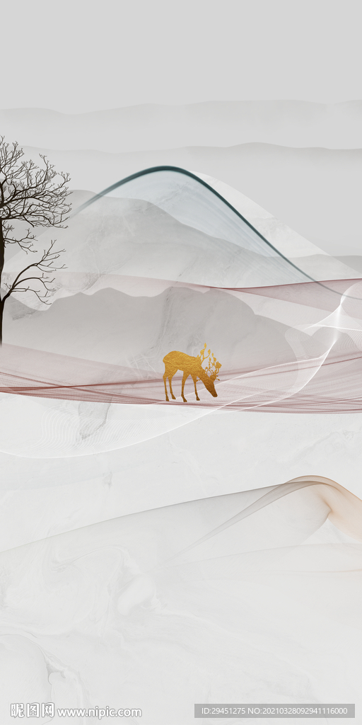 高档 玄关风景山水 TIF分层