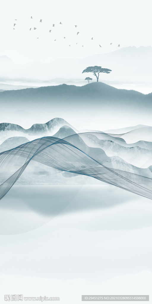 人气玄关意境山水 TIF分层