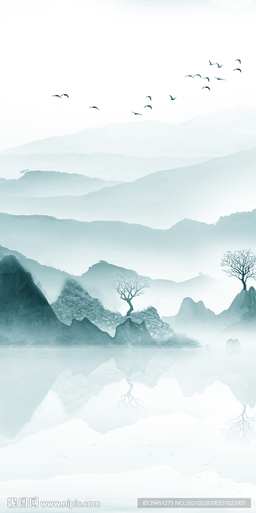 大气玄关意境山水 TIF分层