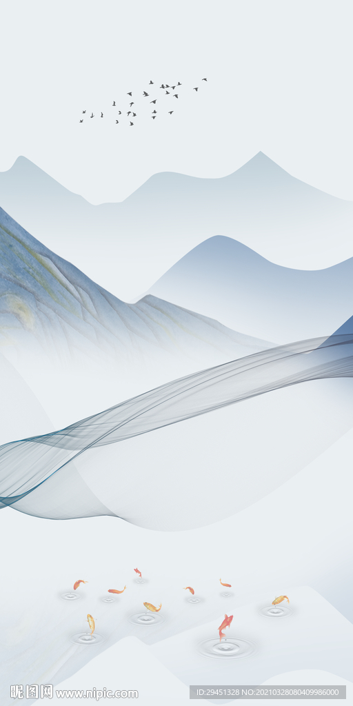 新款 框画山水玄关 TIF分层