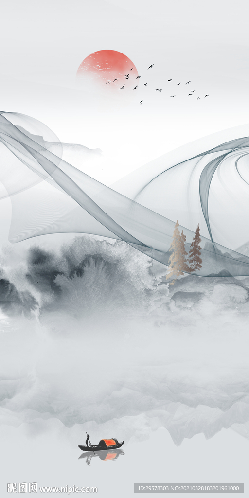 最新 中式山水新图 TIF分层