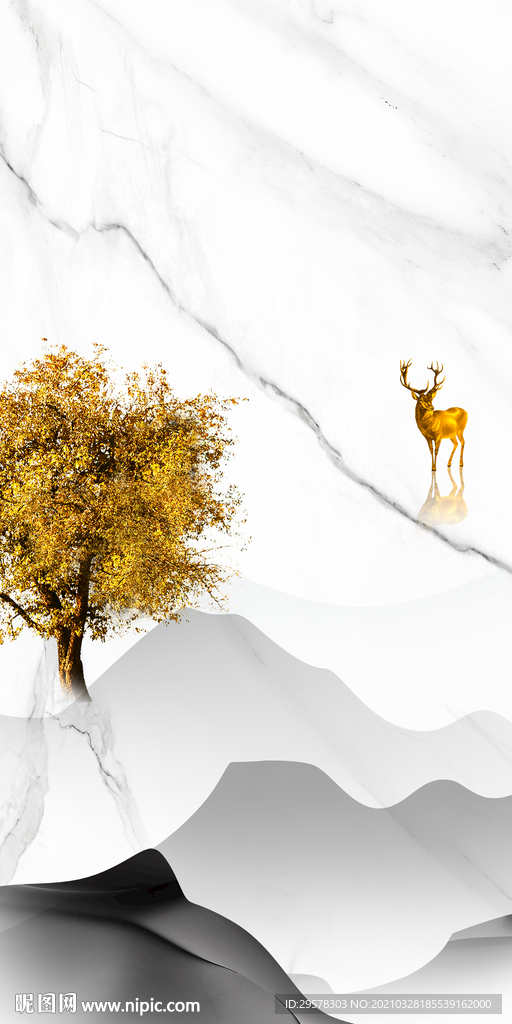 爵士白中式山水新图 TIF分层