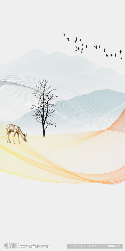 别墅中式山水新图 TIF分层