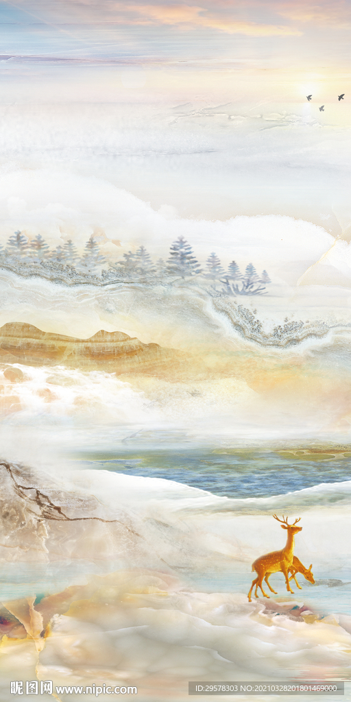 新款简约山水新图 TIF分层