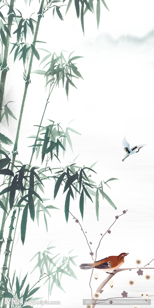 竹子简约山水新图 TIF分层