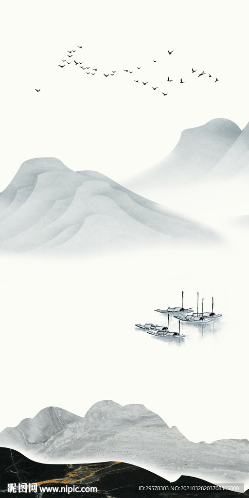 意境简约山水新图 TIF分层