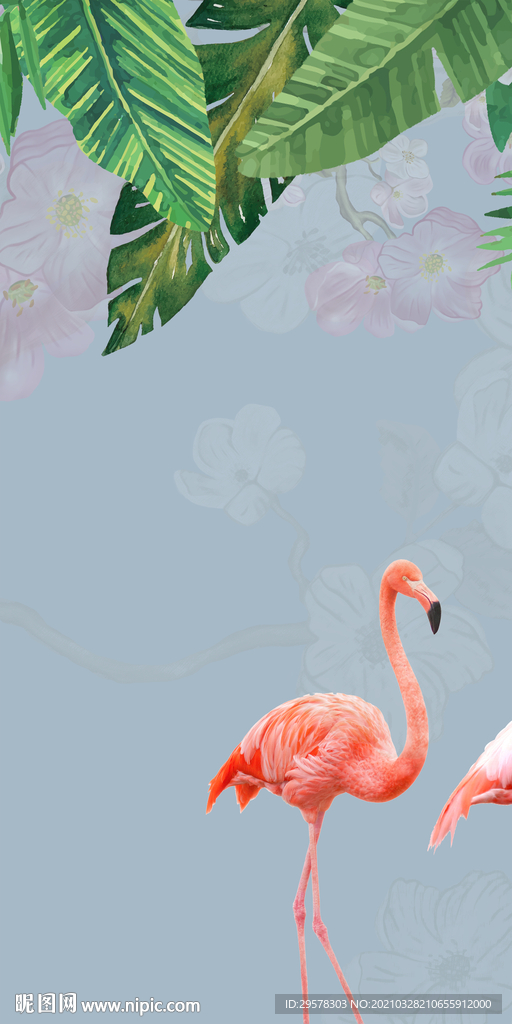 火烈鸟新欧式画玄关 TIF分层