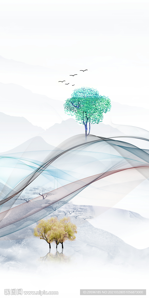 简约别墅玄关背景 tif分层