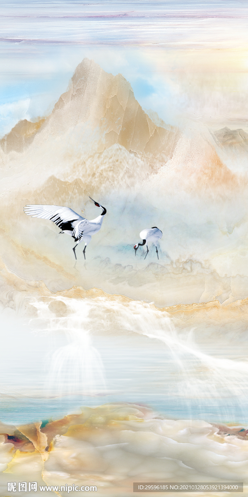 石纹别墅玄关背景 tif分层