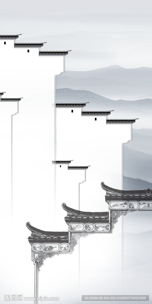 徽派高清玄关背景 TIF分层