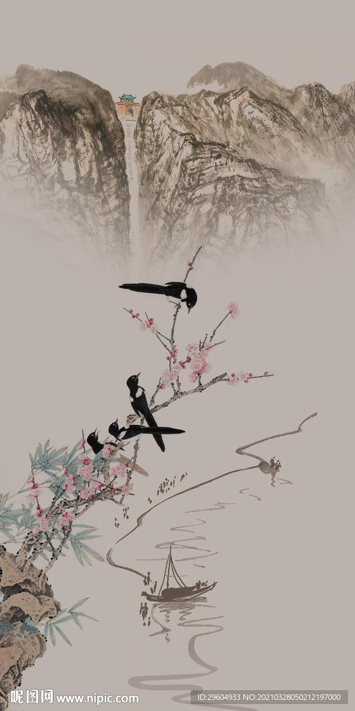 高档 最新山水玄关 TIF分层