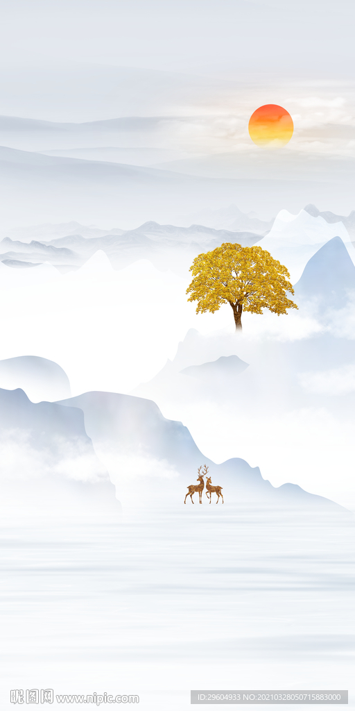 大气最新山水玄关 TIF分层