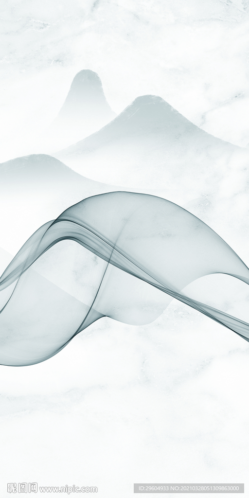 线条简约山水玄关 TIF分层