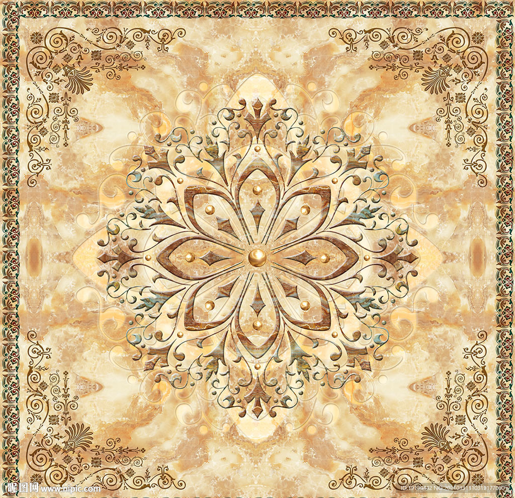 欧式大理石拼花地板