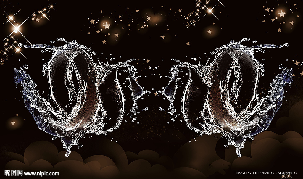 梦幻水纹星空电视背景墙